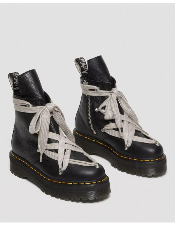 DR MARTENS 1460 RICK OWENS LEATHER PLATFORM BOOTS