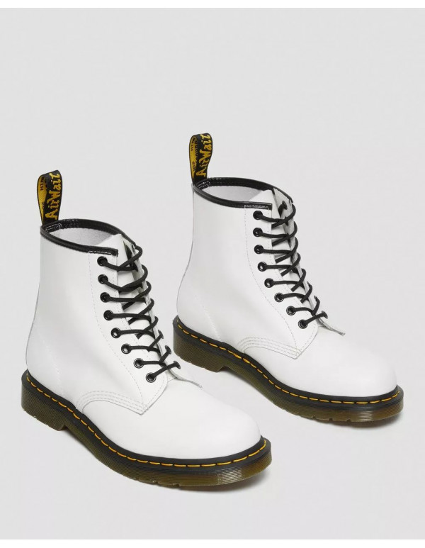 DR MARTENS 1460 SMOOTH LEATHER LACE UP BOOTS WHITE