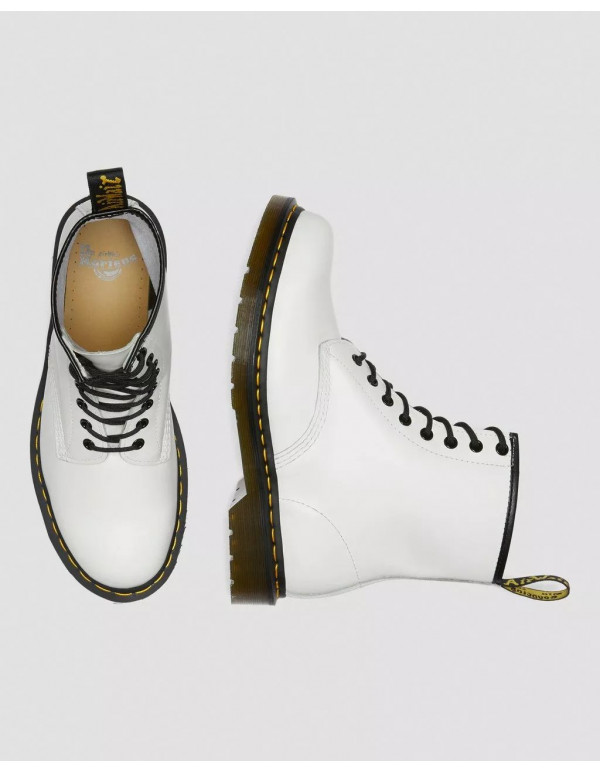 DR MARTENS 1460 SMOOTH LEATHER LACE UP BOOTS WHITE